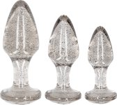 Acrylic Silverchip Butt Plug Set - Silver - Butt Plugs & Anal Dildos