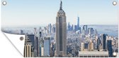 Wanddecoratie buiten Skyline van New York met het Empire State Building - 160x80 cm - Tuindoek - Buitenposter