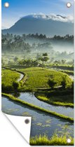 Wanddecoratie buiten Rijstvelden op Bali - 80x160 cm - Tuindoek - Buitenposter