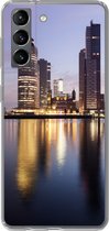 Geschikt voor Samsung Galaxy S21 hoesje - Rotterdam - Water - Wolkenkrabber - Siliconen Telefoonhoesje