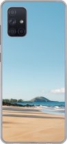 Geschikt voor Samsung Galaxy A51 hoesje - Strand - Zomer - Palmbomen - Siliconen Telefoonhoesje