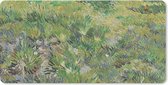 Bureauonderlegger - Grasveld met bloemen en vlinders - Vincent van Gogh - 60x30 - Muismat