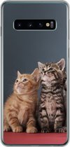 Geschikt voor Samsung Galaxy S10 hoesje - Kittens - Blauw - Roze - Meisjes - Kinderen - Jongens - Kind - Siliconen Telefoonhoesje