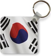 Sleutelhanger - Uitdeelcadeautjes - Close-up van de vlag van Zuid-Korea - Plastic