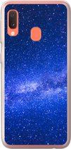 Geschikt voor Samsung Galaxy A20e hoesje - Sterrenhemel - Heelal - Blauw - Jongens - Meisjes - Kinderen - Siliconen Telefoonhoesje