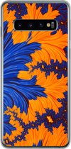 Geschikt voor Samsung Galaxy S10 hoesje - Bladeren - Kunst - Psychedelisch - Siliconen Telefoonhoesje