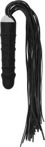 Black Whip with Realistic Silicone Dildo - Black - Whips