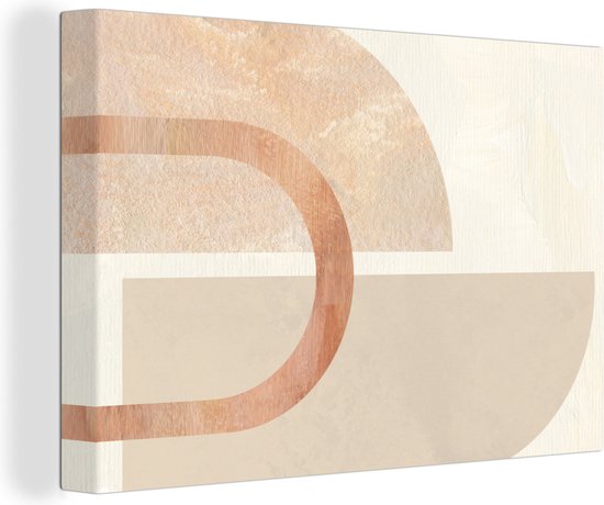 Toile Peinture Marbre - Rose - Abstrait - 60x40 cm - Décoration murale