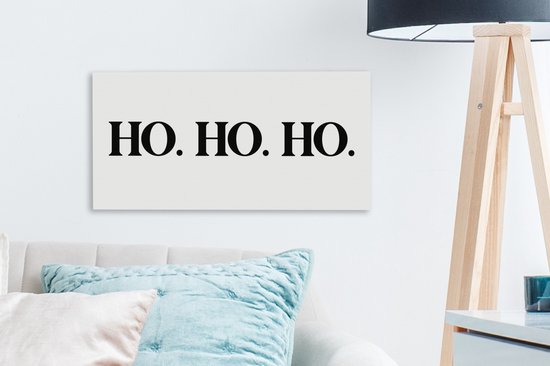 Tableau sur toile Père Noël - Ho ho ho - Citations - Proverbes - Noël - 40x20 cm - Décoration murale
