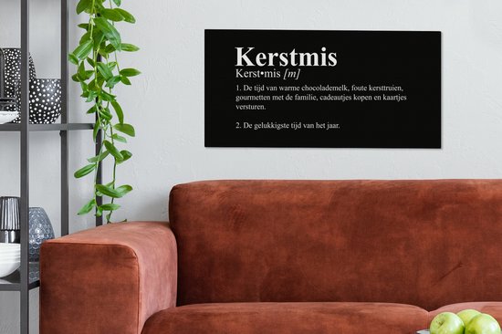 Tableau sur toile Définition de Noël - Citations - Proverbes - Dictionnaire - Noël - 80x40 cm - Décoration murale