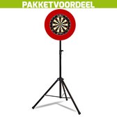 Mobiele Dartbaan VoordeelPakket + Winmau Blade 6 + Rubberen Surround (Rood)