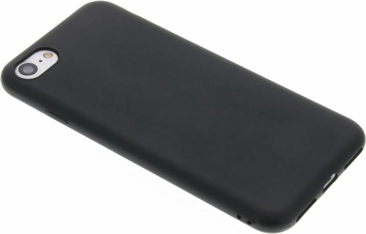 Hoesje Siliconen Geschikt voor iPhone SE (2022) / SE (2020) / 8 / 7 - Color Backcover - Zwart
