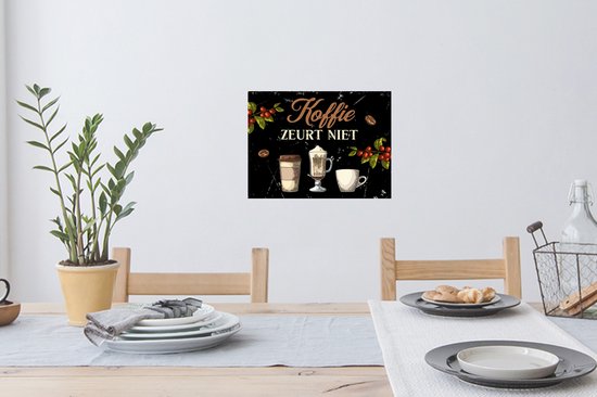 Stickers Stickers muraux - Café - Mugs - Citations - 40x30 cm - Feuille adhésive - Cadeau pour femme - Cadeau pour mari