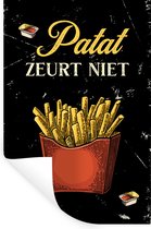 Stickers muraux - Sticker Feuille - Frites - Sauce - Texte - 20x30 cm - Feuille Adhésive - Stickers muraux Chambre Enfant - Papier Peint Auto Adhésif