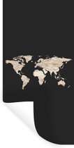 Muurstickers - Sticker Folie - Wereldkaart - Hooi - Bruin - 80x160 cm - Plakfolie - Muurstickers Kinderkamer - Zelfklevend Behang - Zelfklevend behangpapier - Stickerfolie