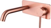 Inbouw wastafelmengkraan mat rosé goud één-greeps bediening inclusief in-/afbouwdeel