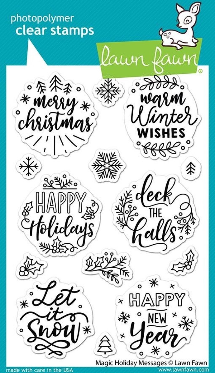 Afbeelding van product Lawn Fawn  Magic Holiday Messages Clear Stamps (LF2676)