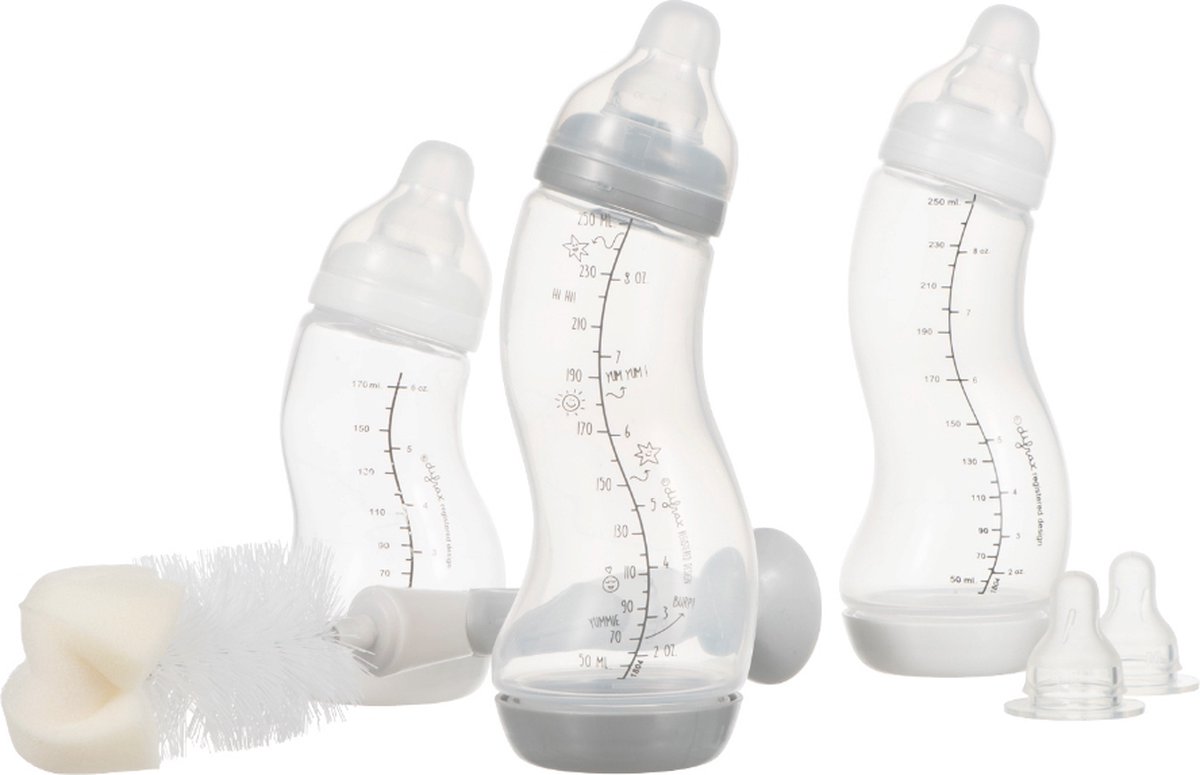 Zwerver Elke week Heiligdom Difrax Newborn Babypakket - 1x 170 ml S-fles - 2x 250 ml S-fles - 1x  Flessenborstel -... | bol.com