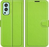 OnePlus Nord 2 Hoesje - Mobigear - Classic Serie - Kunstlederen Bookcase - Groen - Hoesje Geschikt Voor OnePlus Nord 2