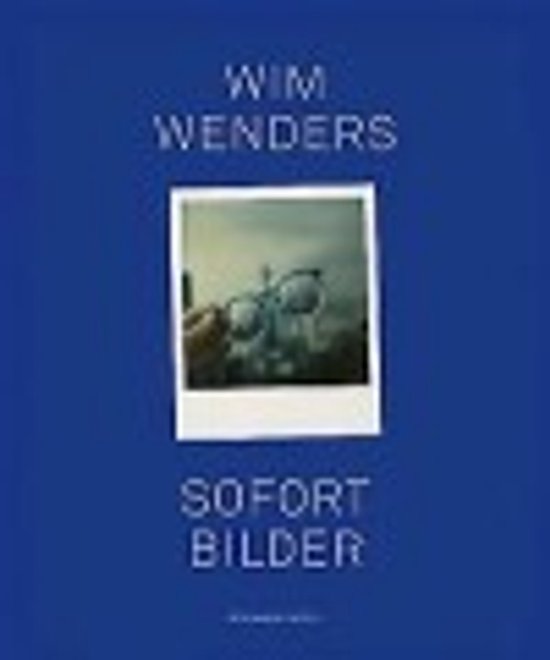 Boekcover met de tekst 'WIM WENDERS SOFORT BILDER' en een polaroid foto van een bril.