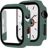 Apple Watch 7 41MM Hoesje Hard Plastic Bumper met Tempered Glass Groen