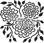 Hobbysjabloon - Template 6x6" 15x15cm round flowers