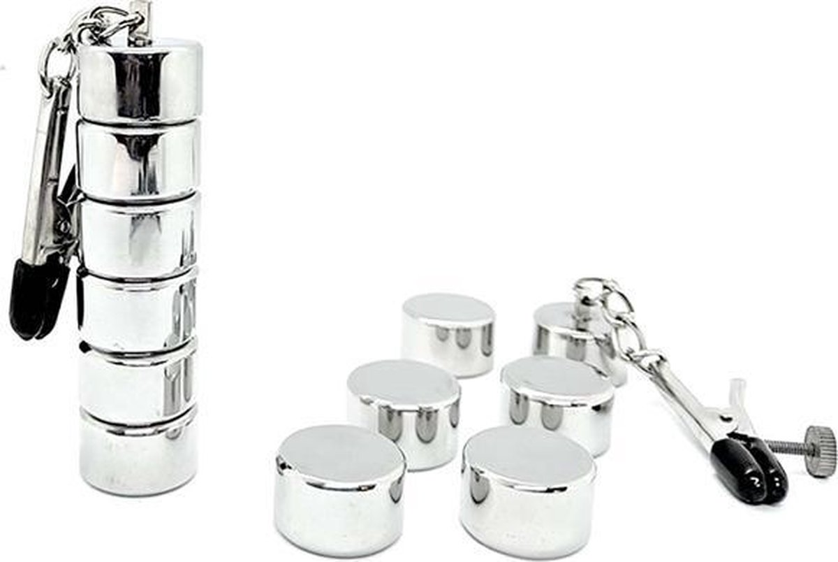 Black Label - Tepelklemmen met 6 magnetische gewichtjes