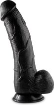 Mr Cock - Hammer - Dildo met balzak - Zuignap - Waterdicht - Flexibel - Zwart - 30cm
