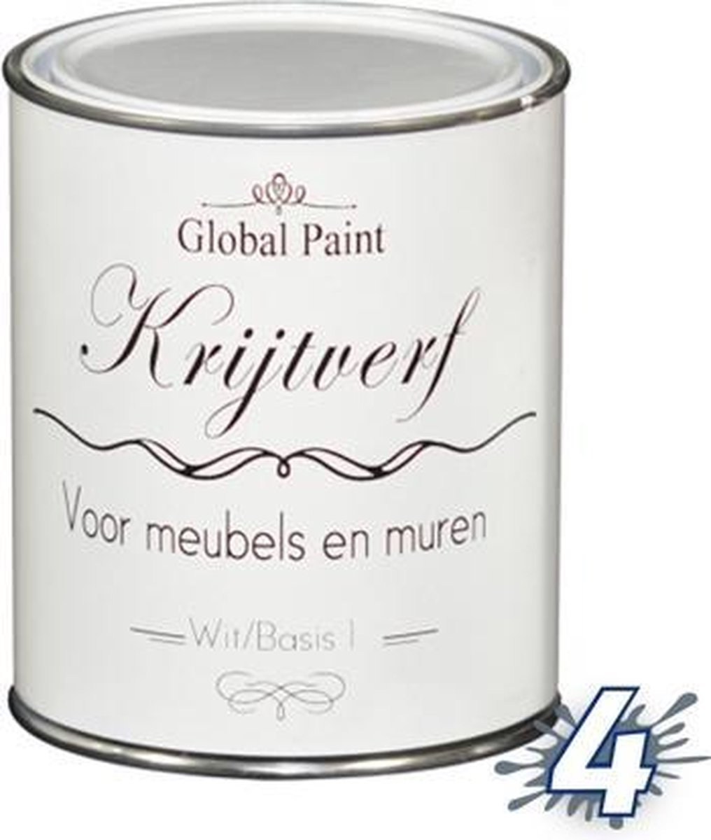 Global Paint Krijtverf 1 liter Wit