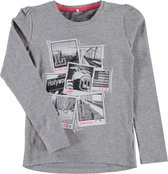 Licht grijze meisjes t-shirt  Nitkoboxi - Maat 122/128