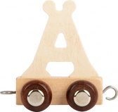 lettertrein √Ñ junior 5 x 3,5 cm hout beige/bruin