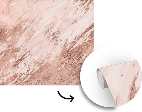 Behang - Fotobehang Marmer - Roze - Patroon - Breedte 240 cm x hoogte 240 cm