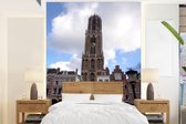 Behang - Fotobehang Utrecht - Domtoren - Wolken - Breedte 190 cm x hoogte 260 cm