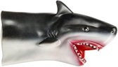 handpop haai zwart/wit 17 cm