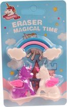 eenhoorn gum Magical Time blauw/wit/paars 3 stuks