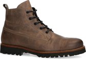 Sacha - Heren - Grijze leren veterboots - Maat 41