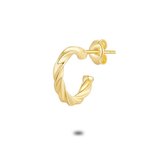 Twice As Nice Oorbel per stuk in 18kt verguld zilver, open oorring, gedraaid