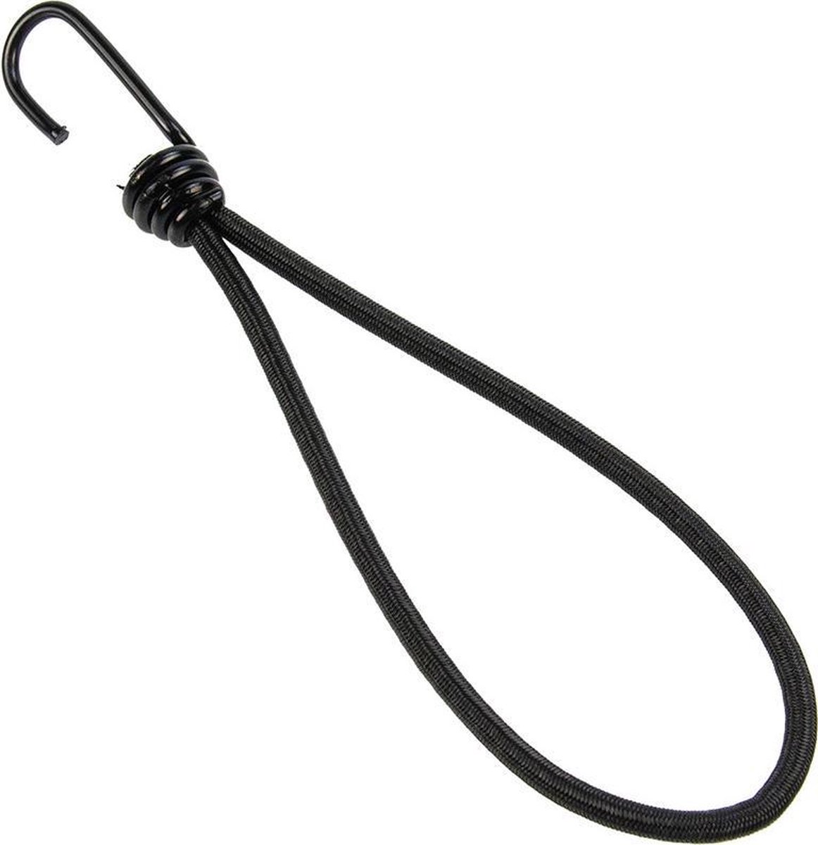 Spanner met haak 25cm elastiek zwart spinhaak 10 stuks