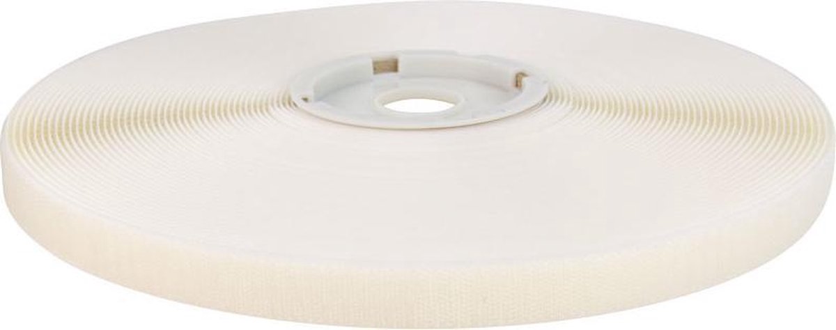 Klittenband - 25 Meter 25 meter Wit - Afdekzeilwinkel - 20mm Zelfklevend Hotmelt Haak Harde Kant 25 meter Wit