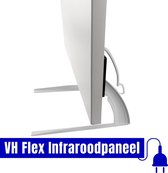VH Verplaatsbaar infraroodpaneel - 700 watt - Ideaal voor bijverwarming - Inclusief programmeerbare plug-in thermostaat - Voorzien van Voetjes met wielen - Lichtgewicht paneel - Ge