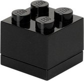 mini-opbergsteen 4 noppen 4,6 x 4,3 cm polypropeen zwart