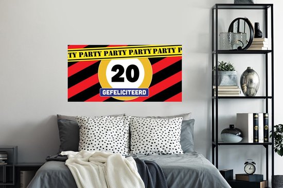 Stickers muraux - Anniversaire - Anniversaire - 20 ans - 120x60 cm - Feuille adhésive