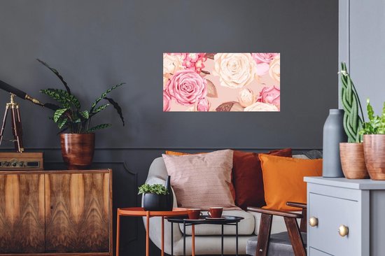 Stickers Stickers muraux - Roses - Nature - Fleurs - 80x40 cm - Feuille adhésive