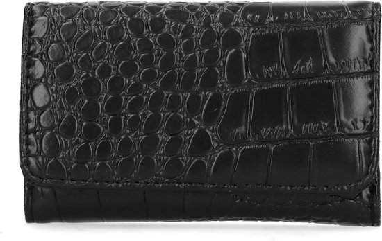 Sacha - Dames - Zwarte portemonnee met crocoprint - Maat Onesize
