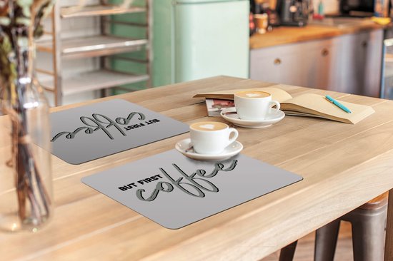 Set de table - Citation - Café - Simple - 45x30 cm - 6 pièces