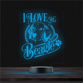 Led Lamp Met Gravering - RGB 7 Kleuren - I Love My Beagle