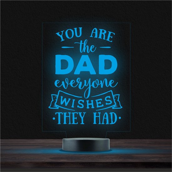 Led Lamp Met Gravering - RGB 7 Kleuren - You Are The Dad