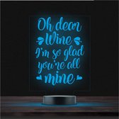 Led Lamp Met Gravering - RGB 7 Kleuren - Oh Dear Wine