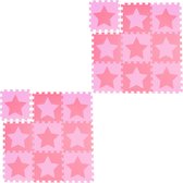 Relaxdays 18x speelmat foam sterren - puzzelmat - speelkleed - vloermat - roze-paars