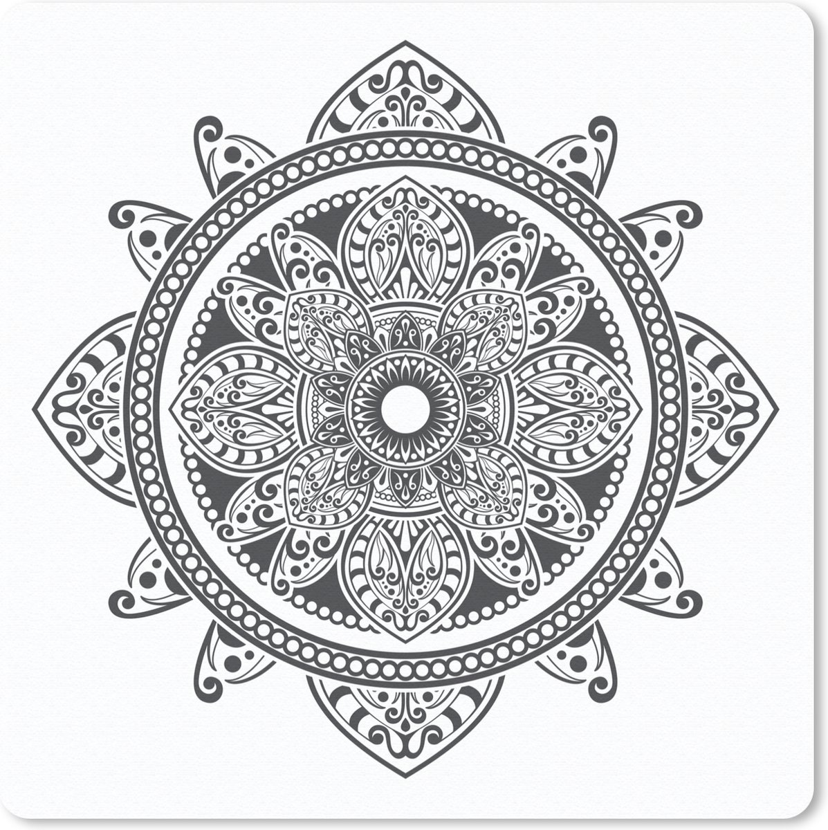 Muismat 30x30 cm - Mousepad Mandala bloempatroon - Muismatten